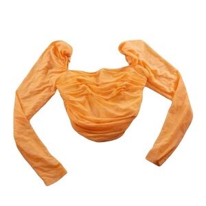 Babaton Vibrant Orange Ruched Blouse